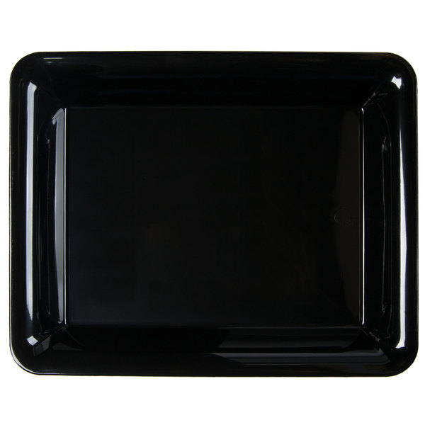 Fineline RC471.BK, 10x8-Inch Platter Black Plastic Rectangular Trays, 25/CS