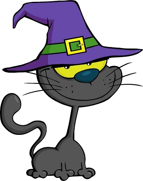 30 Custom Cartoon Witch Cat Personalized Address Labels