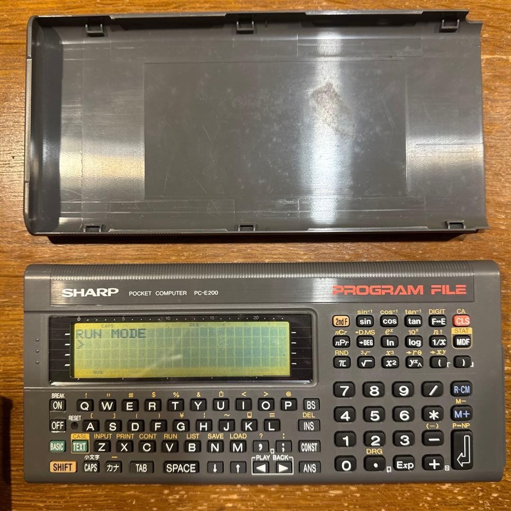 |NO DUTY| SHARP PC-E200 Pocket Computer RAM 8K BASIC Box Manual Japan