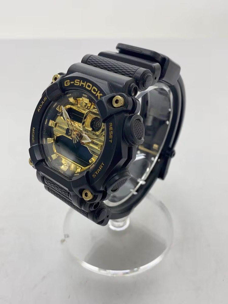 CASIO Quartz Watch G SHOCK Analog Rubber GLD BLK