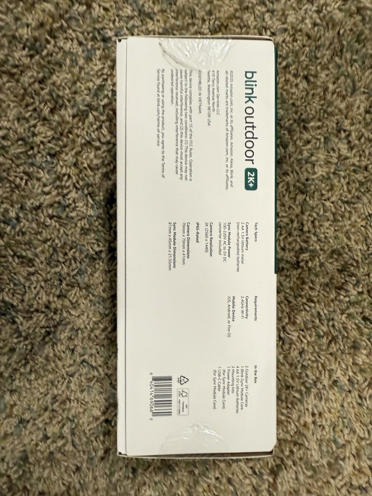 Blink Outdoor 2K+ Wireless Smart Security Camera 2Cam Black Battery Sync Module