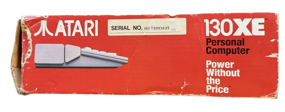 Atari 130XE Computer w/Box, Power Supply, Cables & Manual ~ Untested Powers On