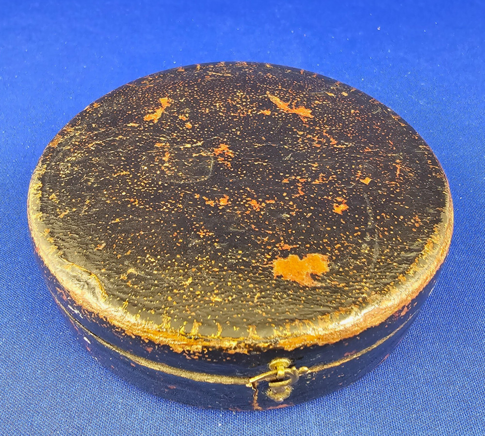 Antique Brass Surveyor's POCKET COMPASS Functioning Needle Lock Original Case