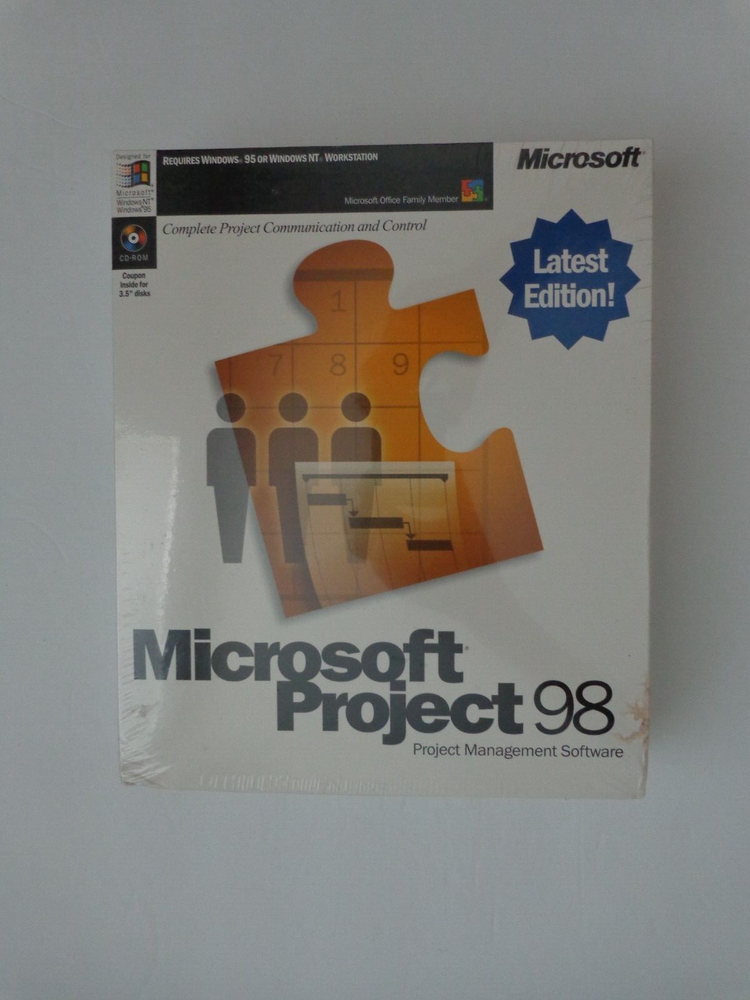 Microsoft Project 98 Full Version For PC Factory Sealed in Retail Box NEW