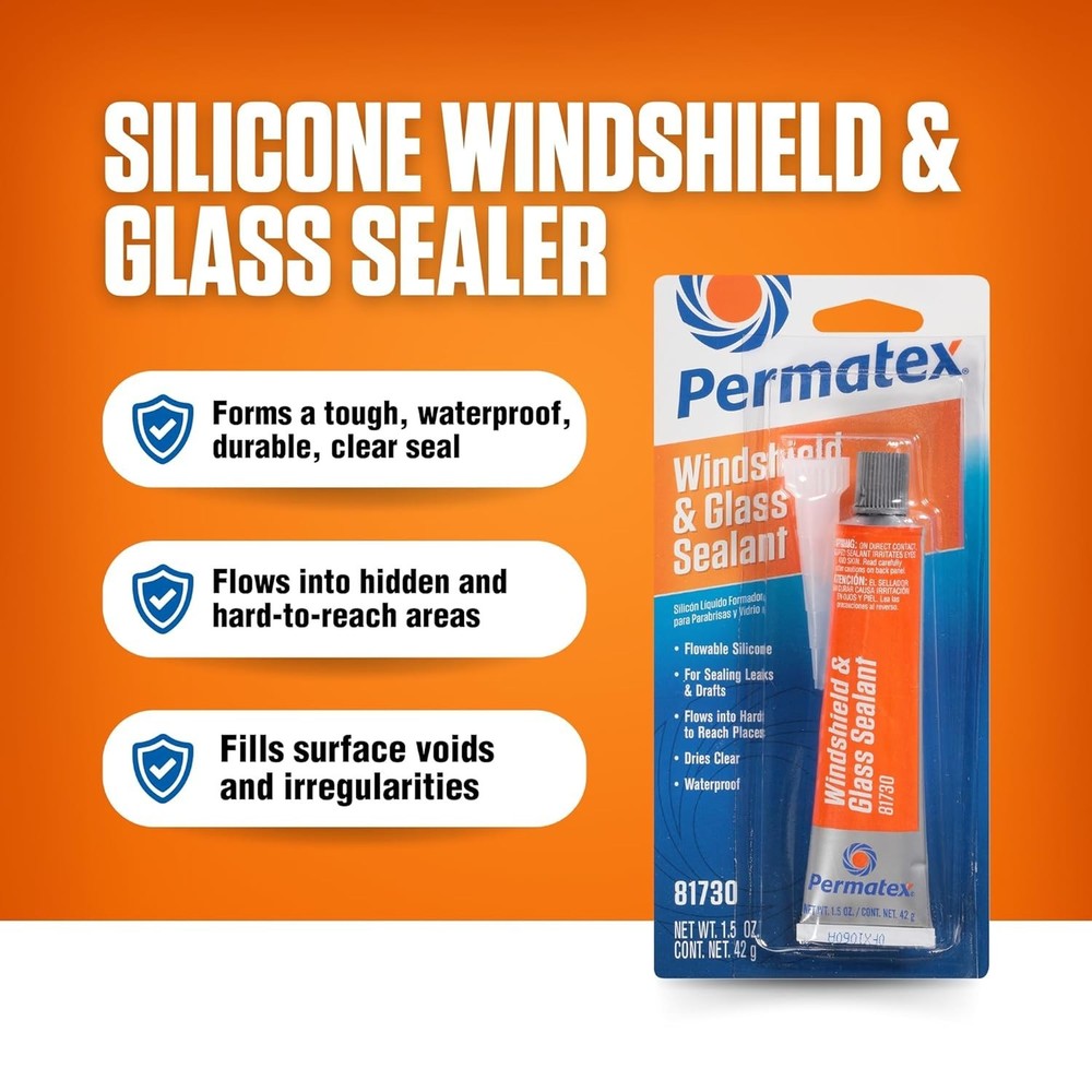 Flowable Silicone Windshield and Glass Sealer, 1.5 oz.