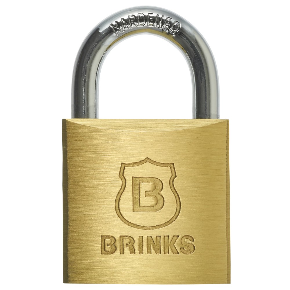 (3 pack) Brinks Solid Brass 30mm Keyed Padlock with 5/8in Shackle