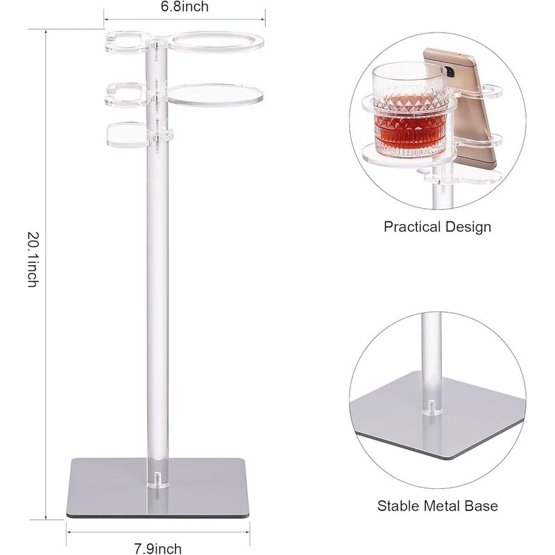 Acrylic Drink Table Lightweight Compact Modern Side Table Easy Assembly New