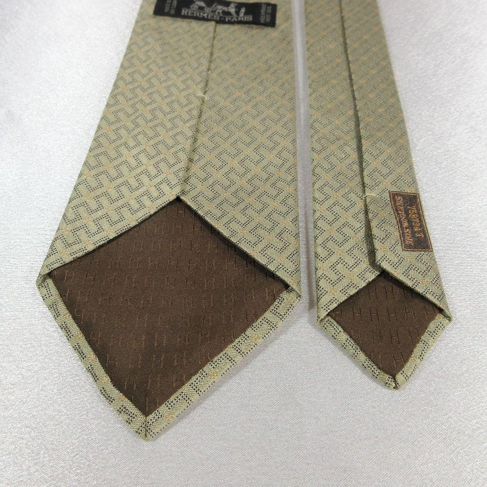 Hermes H pattern silk tie
