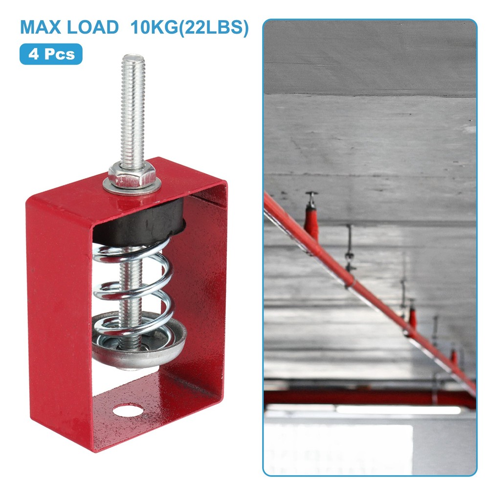 4 Pcs Ceiling Spring Vibration Isolator Hangers 44lb Red (XHS)