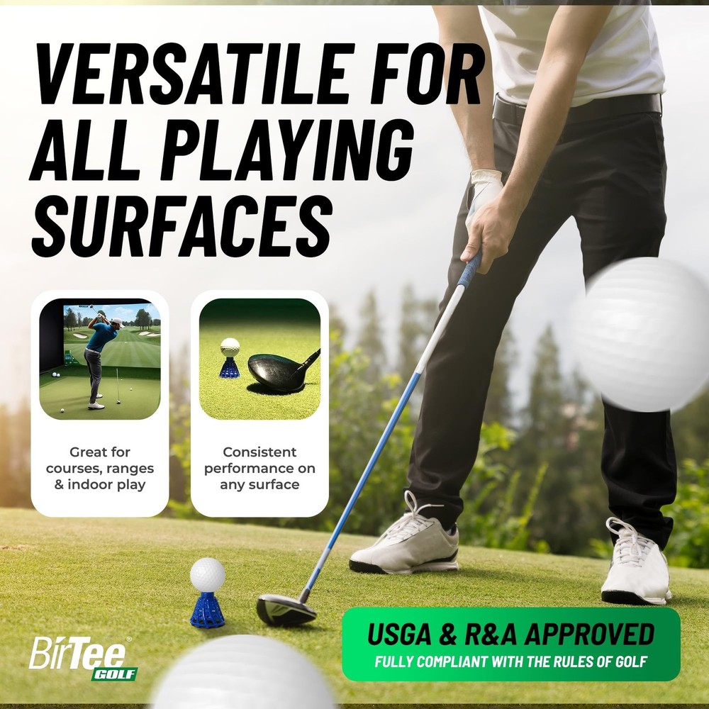 BirTee Golf Tees - PRO Speed Plus with Flexibility & Durability - 8 Pack. Ind...