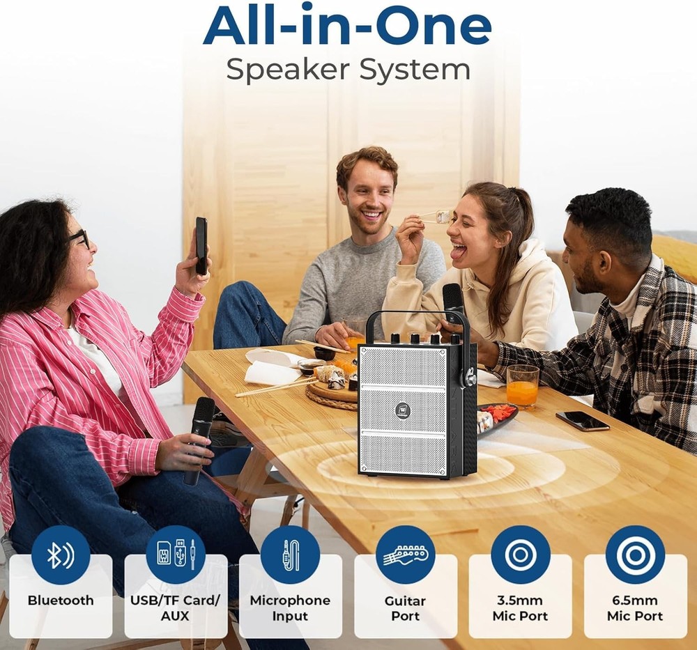 Ultimate 100W Voice Amplifier & Bluetooth Speaker - Dual Mics for Presentations