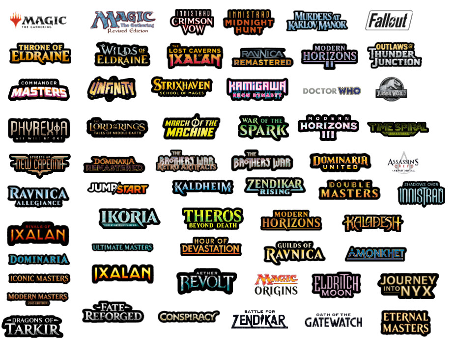 Magic The Gathering Set Binder Sticker "Side of Binder" (3.5" or less)