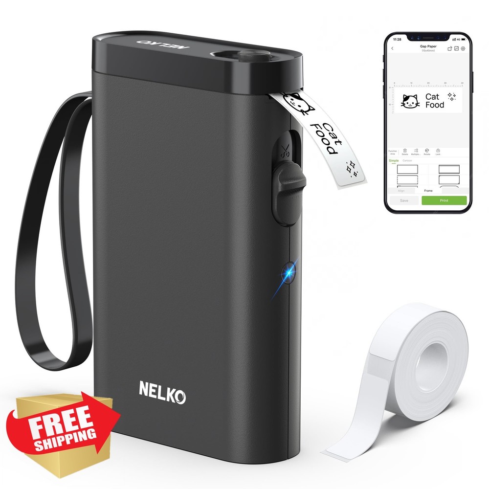 Nelko Label Maker Machine with Tape, P21 Bluetooth Label Printer, Wireless Mi...