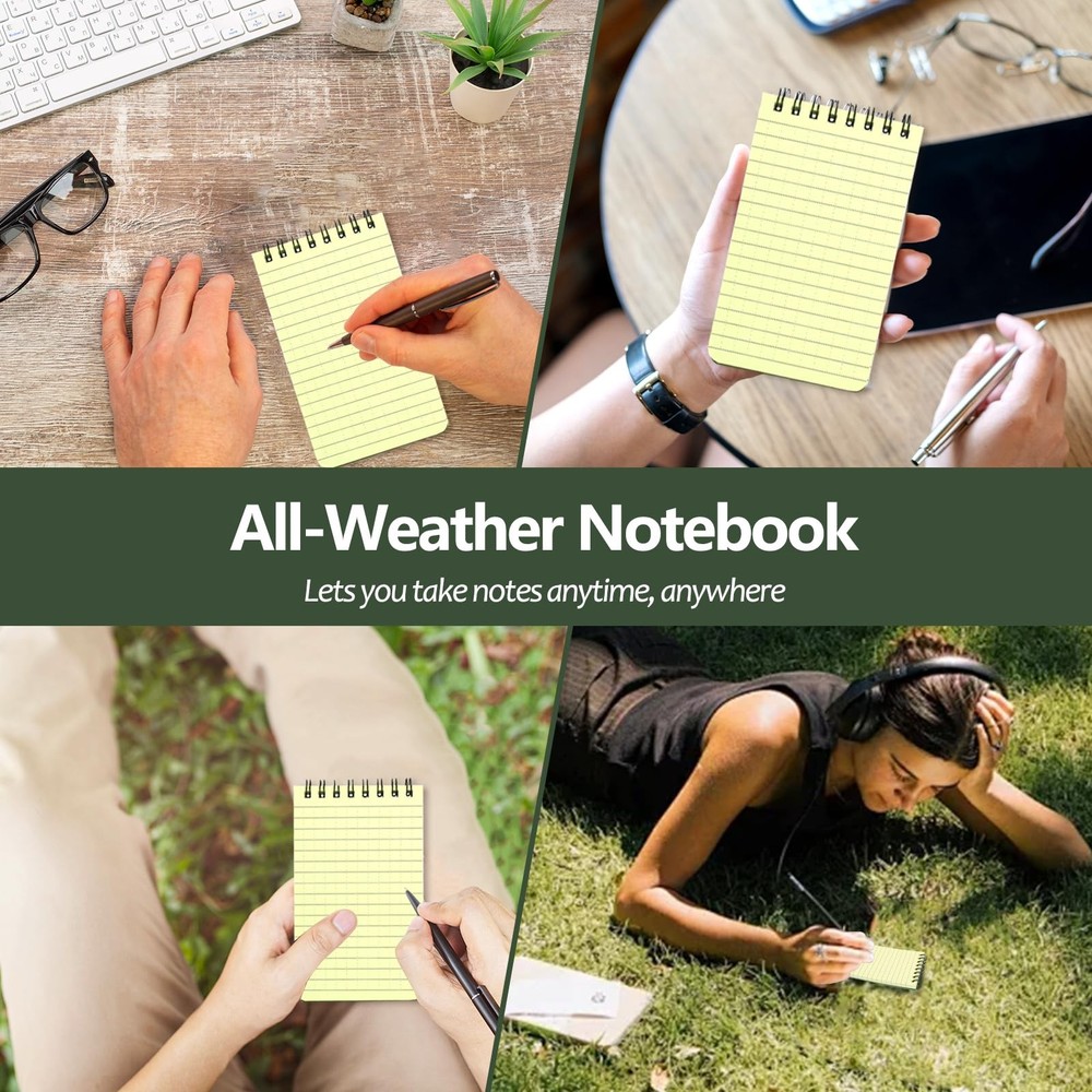 10 Pack Write In The Rain Notebook Steno Notepads, Pocket Waterproof Notepad,...
