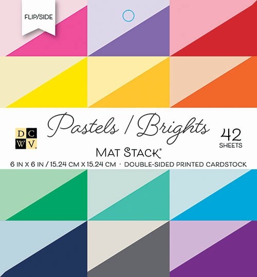 DCWV Double-Sided Cardstock Stack 6"X6" 42/Pkg-Flip/Side Pastels & Brights Solid