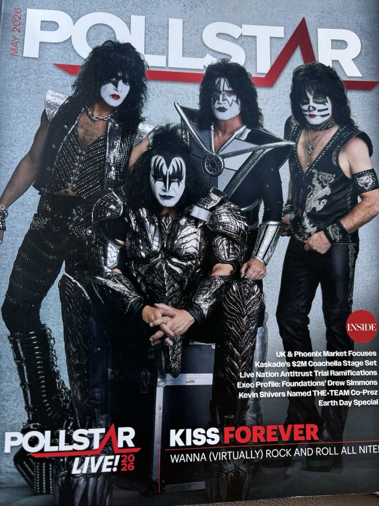 KISS RARE POLLSTAR MAGAZINE May 2026 PAUL STANLEY GENE SIMMONS RARE!!