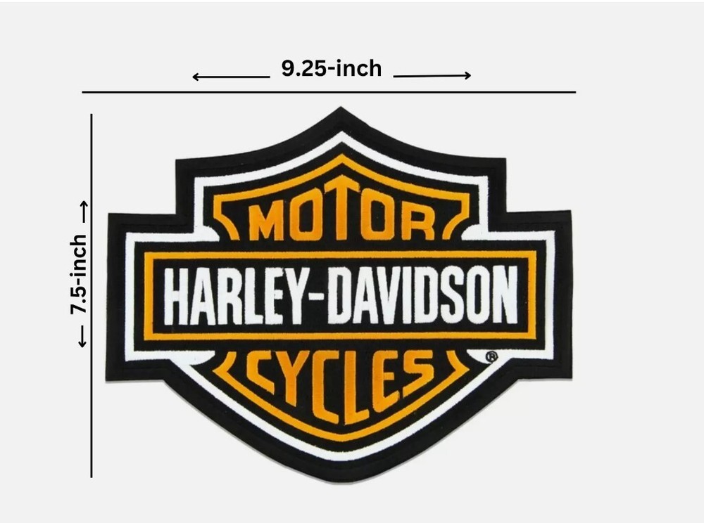 Harley Davidson Large 9.25" Bar & Shield Patch Embroidered sew-on/Iron patch