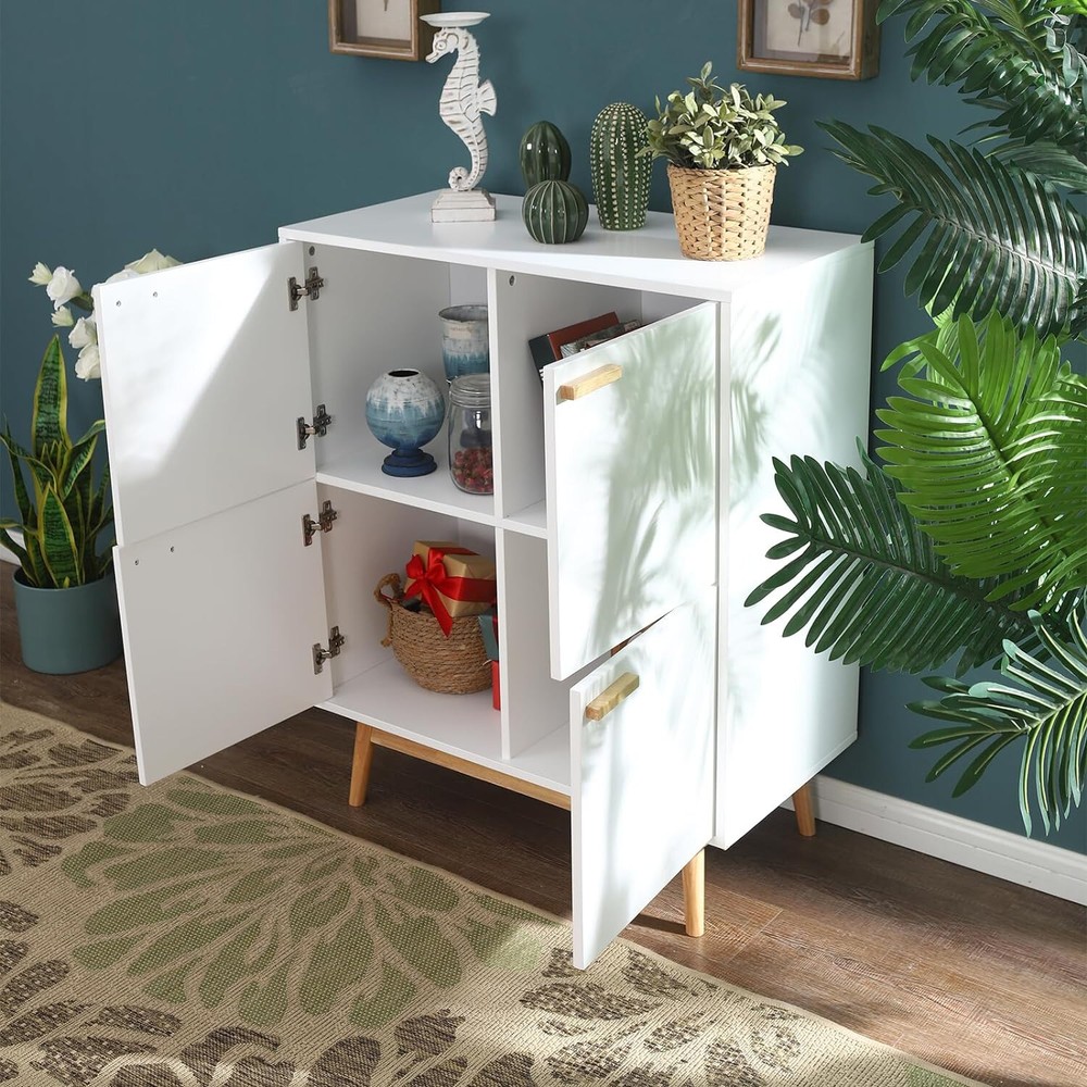 Accent Storage Cabinet 4 Doors Decorative Cabinet Buffet & Sideboard