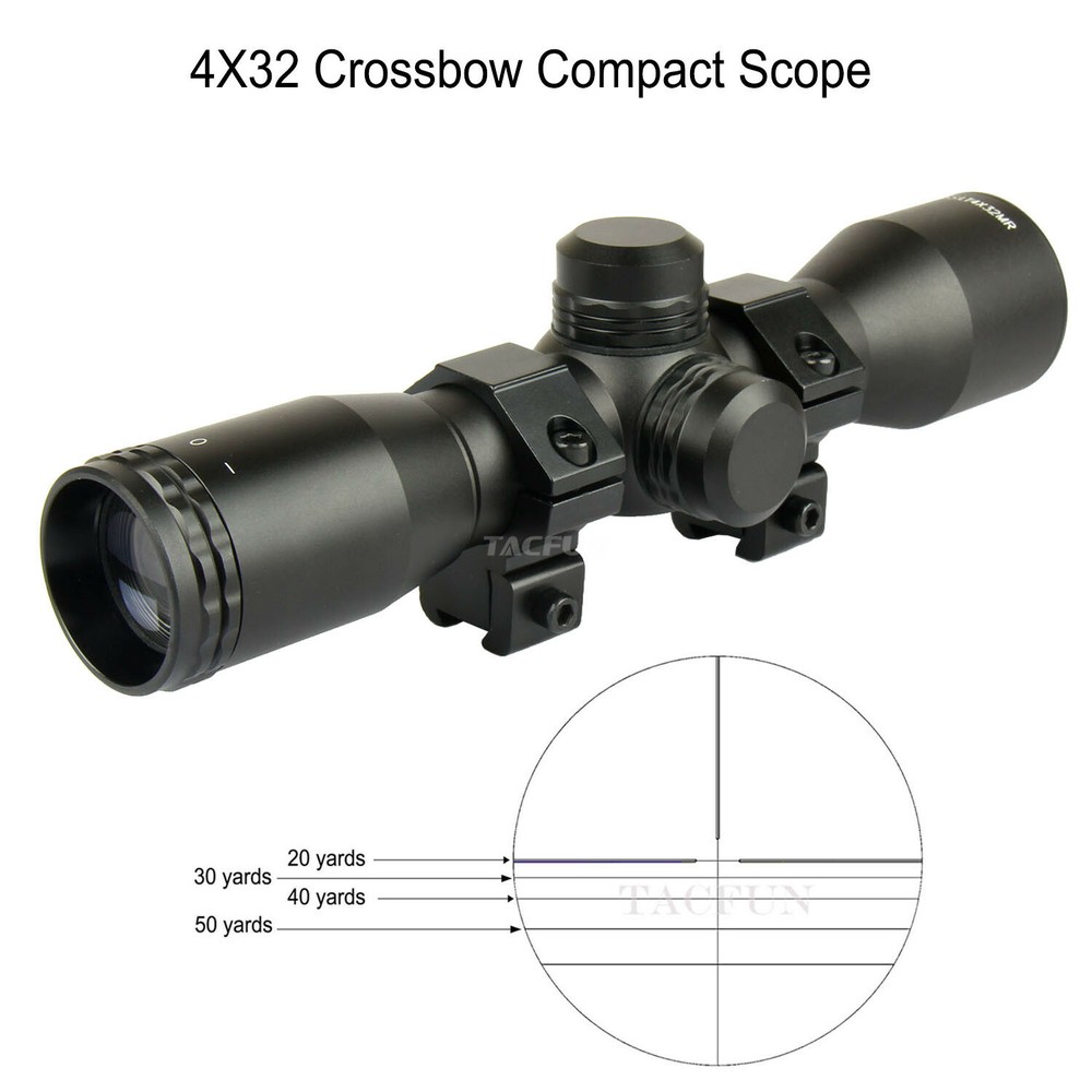 4X32 Crossbow Compact Scope with 5 Line Reticle