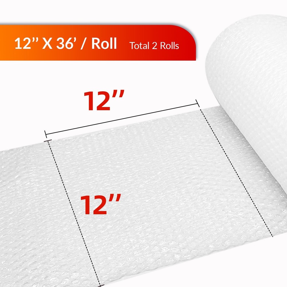 Bubble Cushioning Wrap Padding Roll 3/16" Small Bubble 12"x72ft Perforated