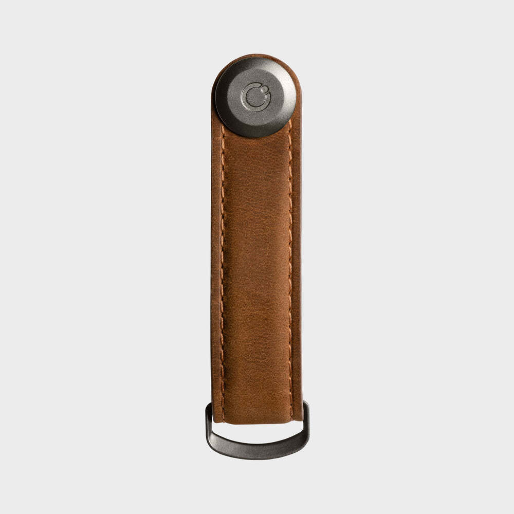 Orbitkey Crazy-Horse Leather Key Organizer in Chestnut Brown