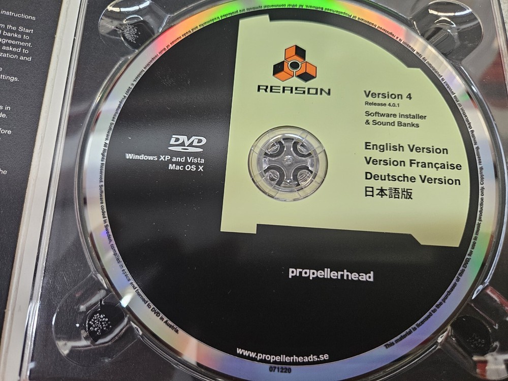Propellerhead Reason 4 Upgrade Pack Dvd