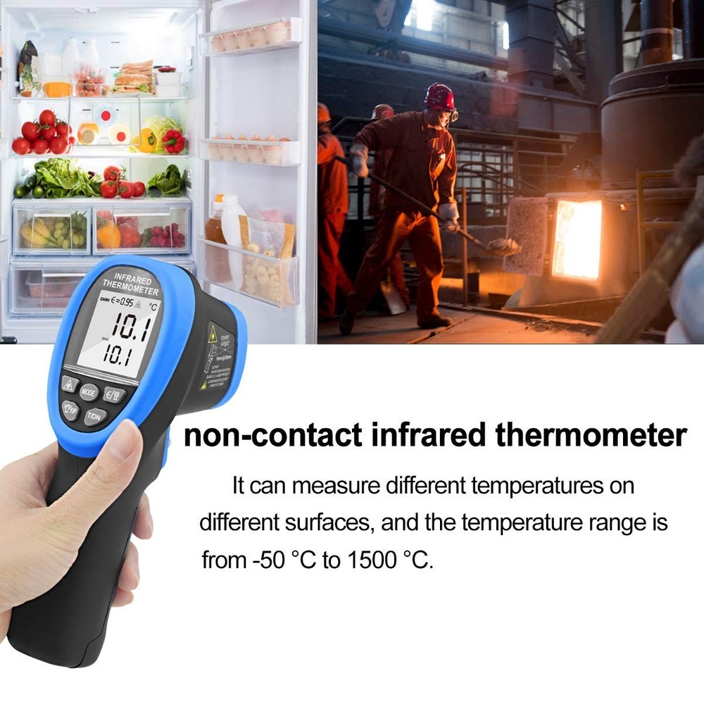 Versatile Laser Pyrometer -58℉ to 2732℉ Range with Carry Case for Professionals