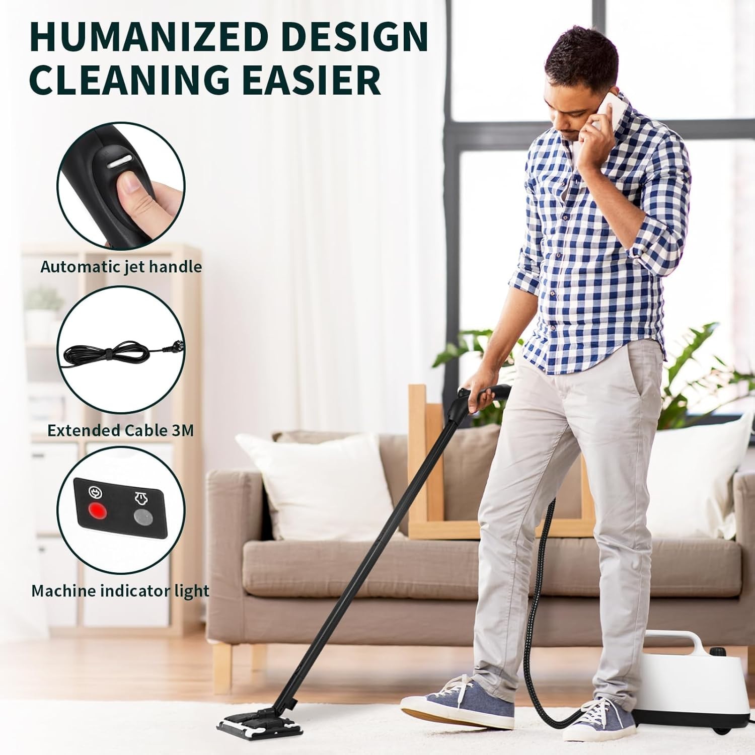 Steam Cleaner Heavy Duty Multi Purpose Steam Cleaner for Carpet Floors Window...