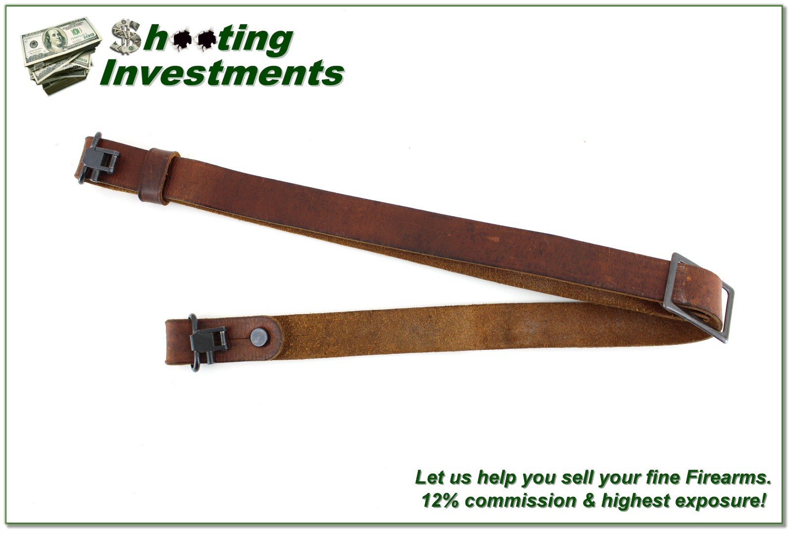 Rare Marlin Rifle Leather 1" Lever Rifle Sling JM Era w Swivels