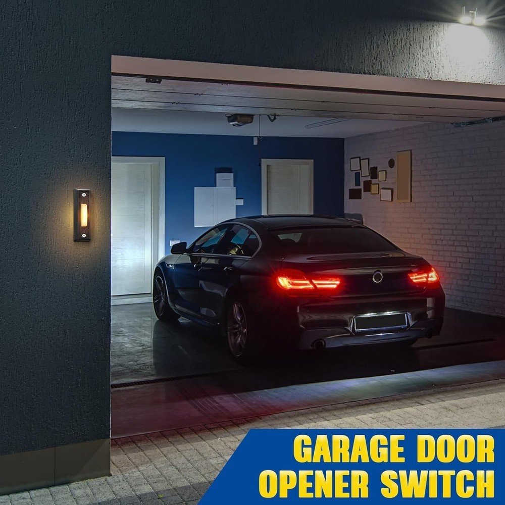 Lighted Doorbell Button Wired Replacement for Most Low-Voltage Systems Black ...