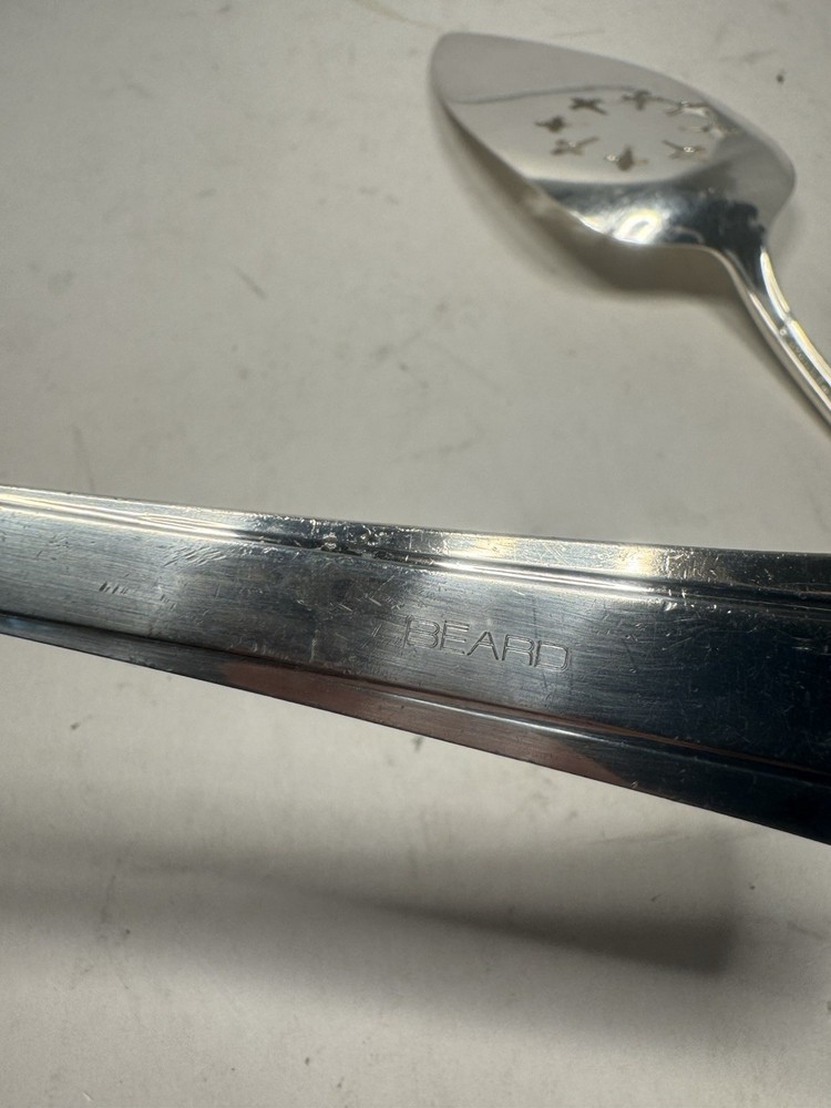 vintage two silver cake spoons