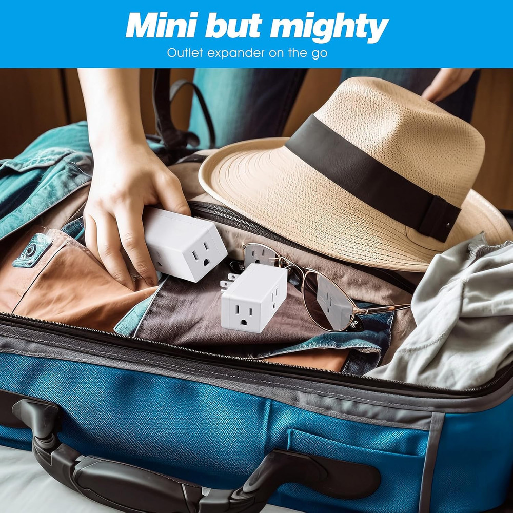 Multi Plug Wall Outlet 2pack, Multiple Outlet Splitter, 3-Plug Wall Adapter, Mul