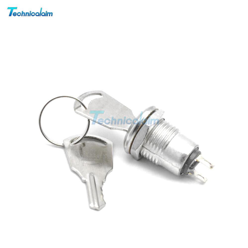10PCS x Mini Lock Power Switch w/ Security Key On/Off 1A 250V Button Set 2-gears