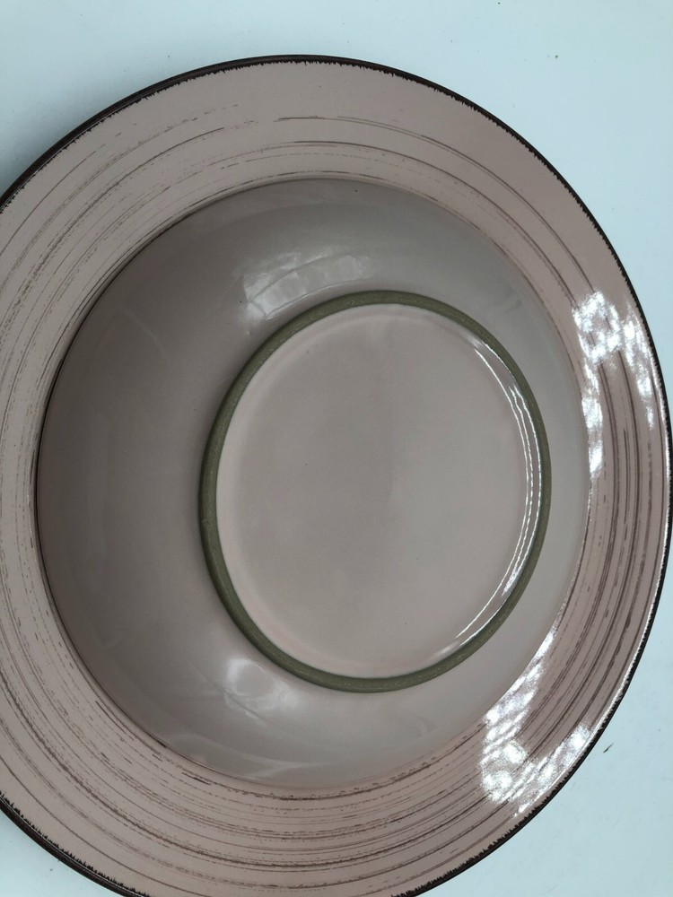 Ceramic Rustic Pink & Brown 10in & 8in Plate Set BB01B28036