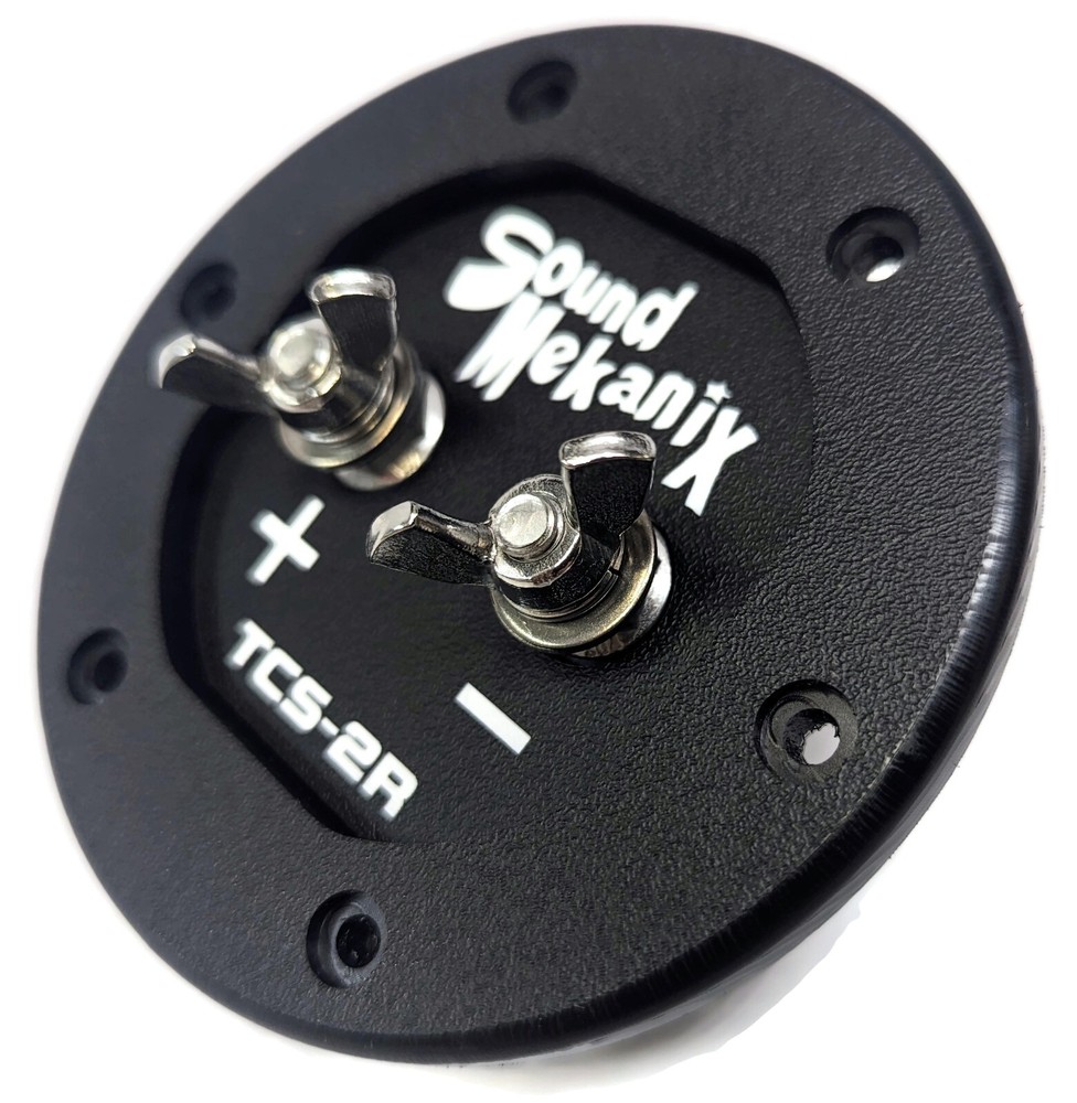 Round Subwoofer Speaker Box Terminal Cup, Single Input - TCS-2R BLACK