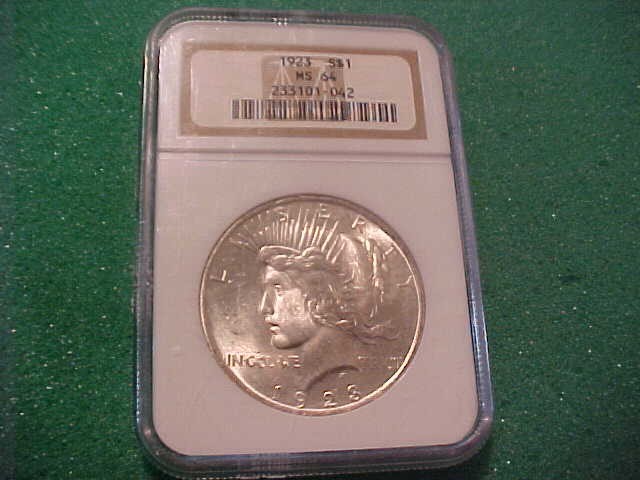 1923 US MS 64 PEACE DOLLAR NGC GRADED