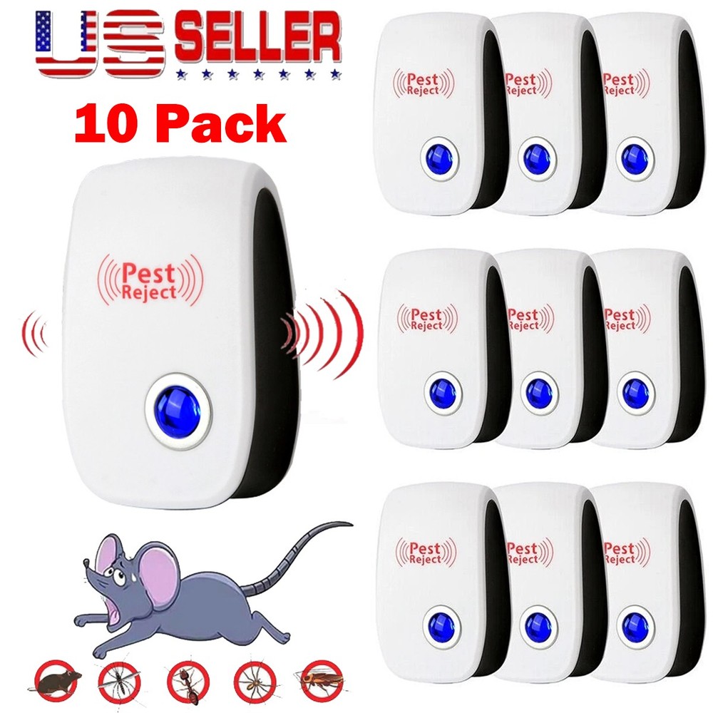 10Pack Ultrasonic Pest Repeller Control Electronic Repellent Mice Bug Rat Reject