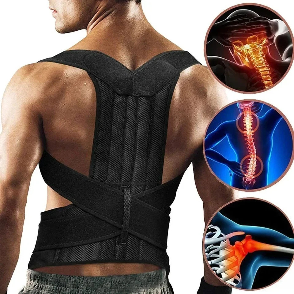 Adjustable Posture Corrector Back Support Shoulder Brace Belt Unisex