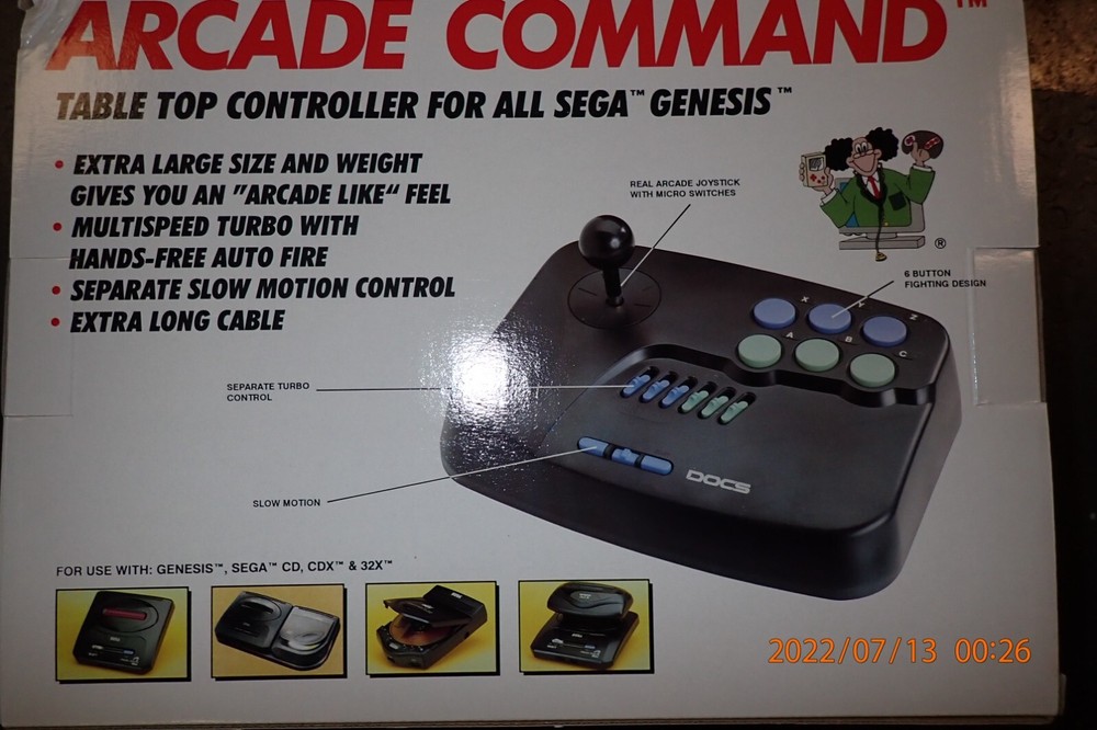 Doc's 6 Button Game Control Pad Arcade Command Joy stick FOR Sega Genesis