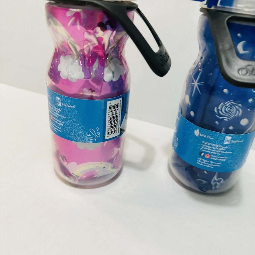 O2Cool Mist 'N Sip Squeeze Trigger Mist Princess & Space Design 12oz (2 Pack)