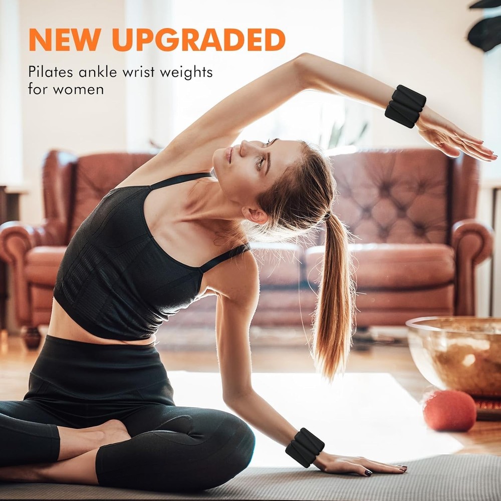 Versatile 1 LB Adjustable Wrist Weights - Perfect for Pilates & Running