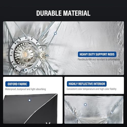 Compact 30x45cm Softbox with Grid Diffuser for Photography Lighting, Bowens Moun