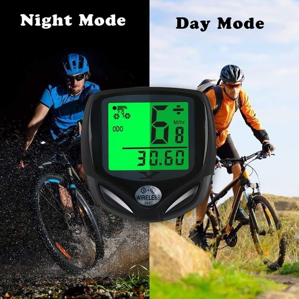 Wireless Bike Computer with Day & Night LCD Display - Easy Installation & Use