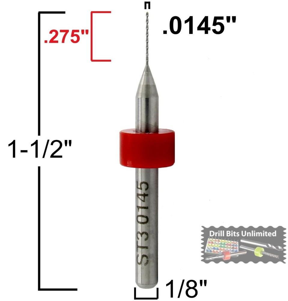 0.0145" (#79) Solid Carbide Drill Bit – 5 Pack – CNC – Factory Resharpened