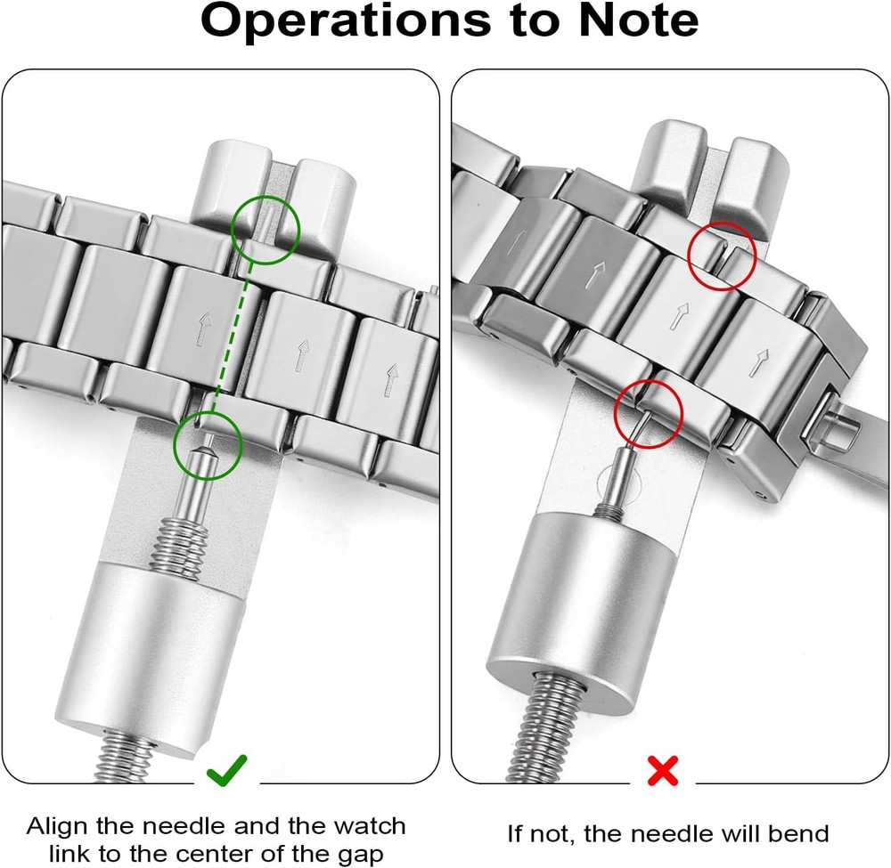 Solid Watch Link Removal Kit, Tools to Adjust and Remove Bracelets，Watch Strap