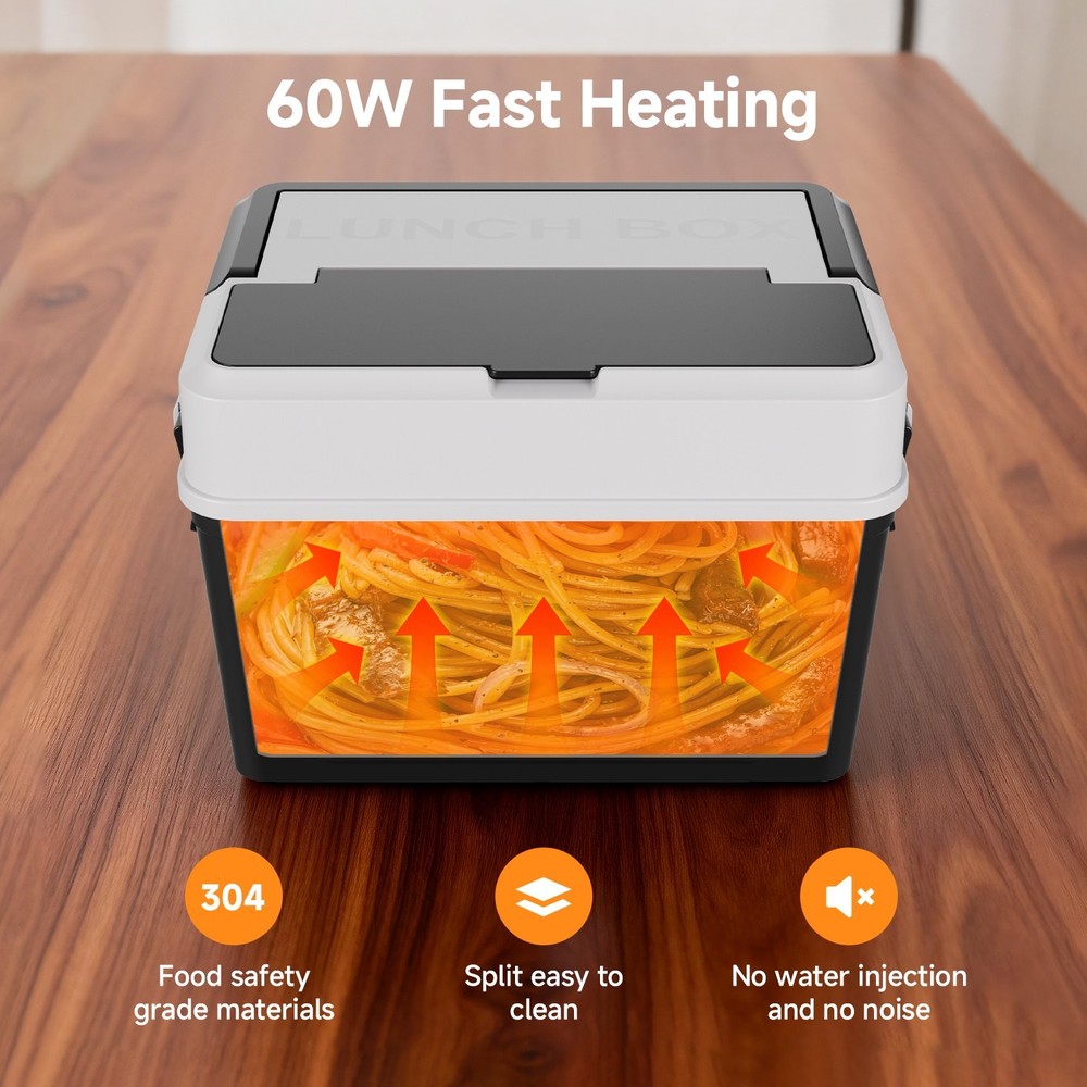 AMZCHEF Cordless Electric Lunch Box,Heater with 5 Heating Elements & Auto Temp