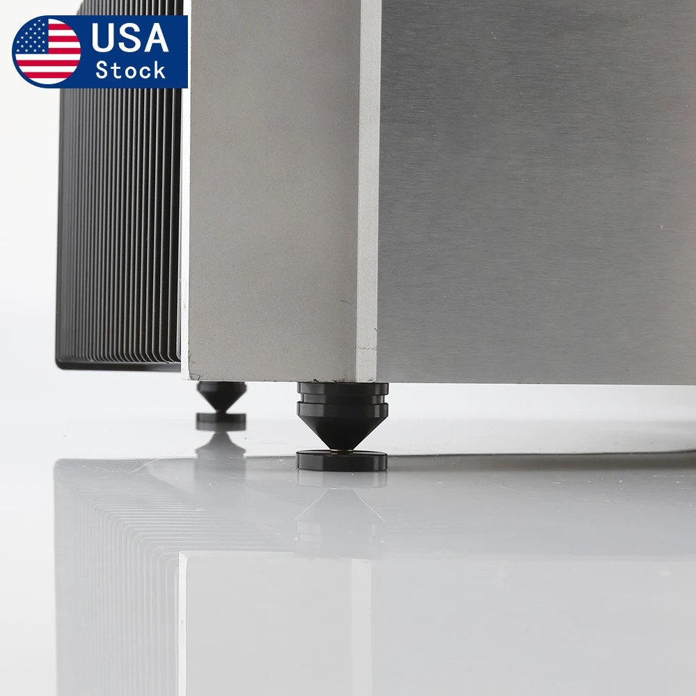 4X Aluminum Alloy Speaker Foot HiFi Shockproof Isolation Spikes Stand Pad Black
