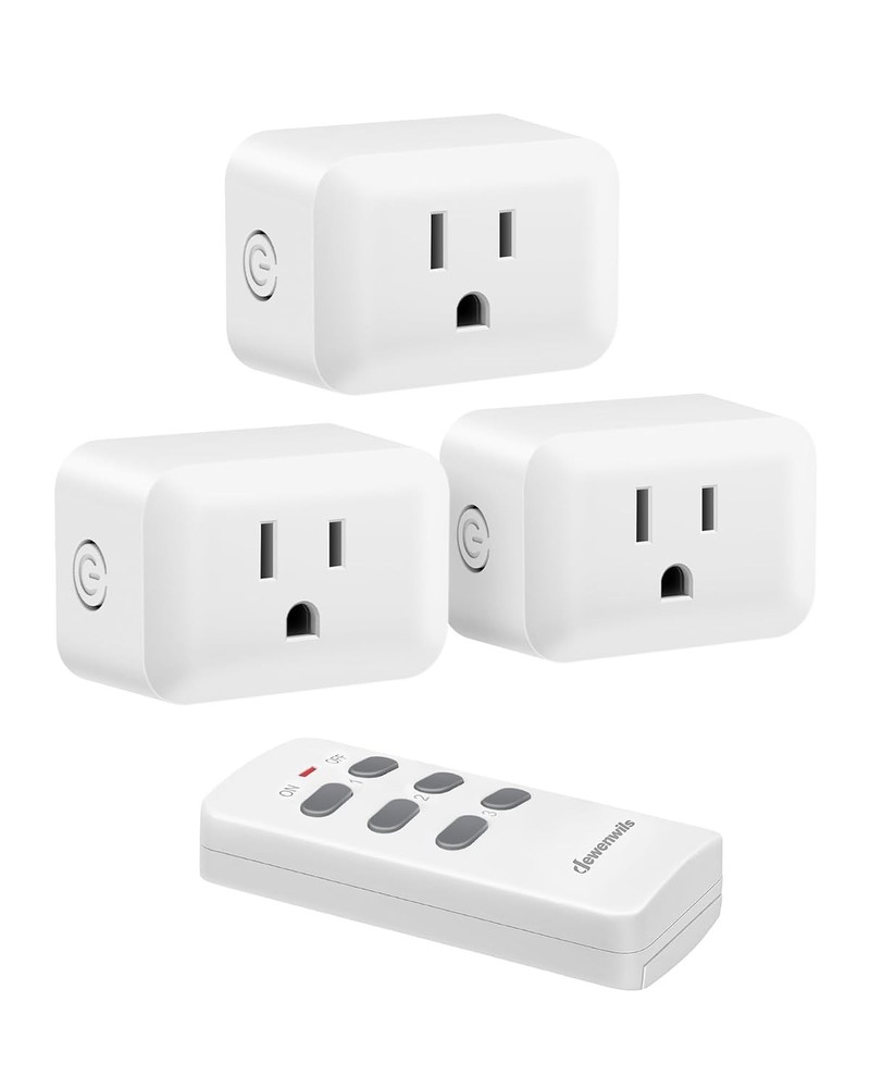 Wireless Outlet Switch, Programmable with 100FT Range, 1 Remote, 3 Outlets