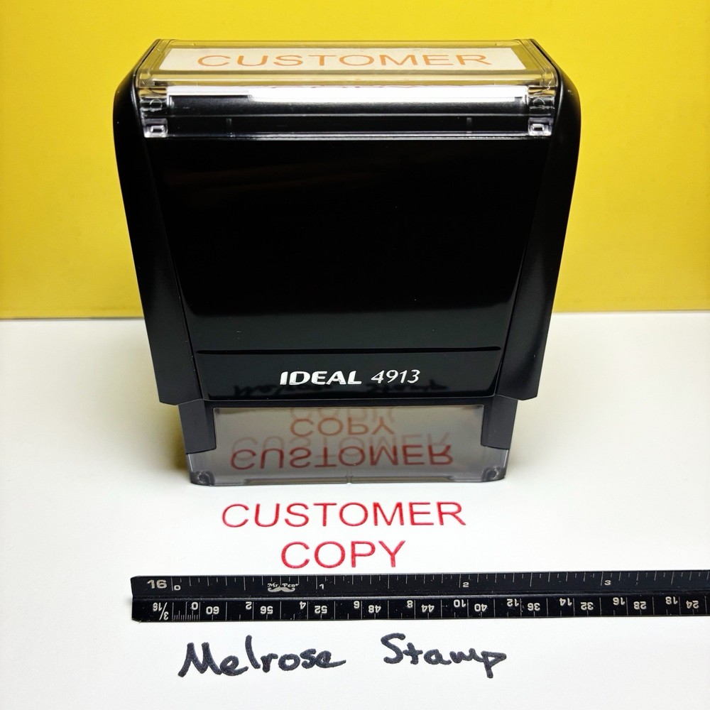 Customer Copy Rubber Stamp Red Ink Self Inking Ideal 4913