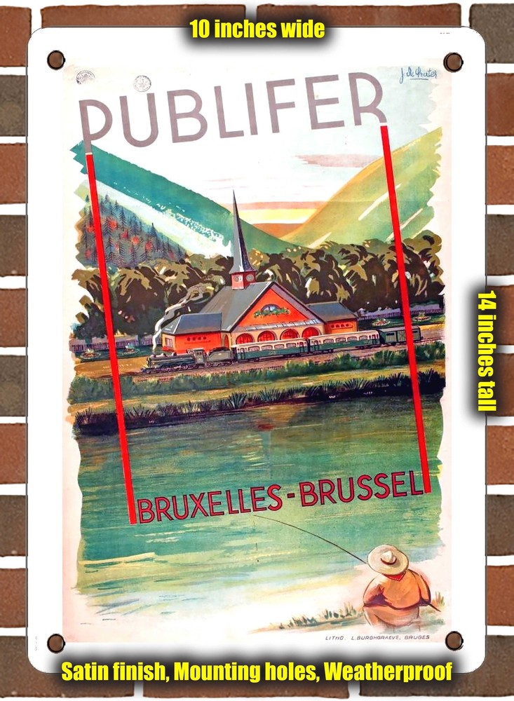 Metal Sign - 1948 Publifer Brussels Brussel - 10x14 Inches